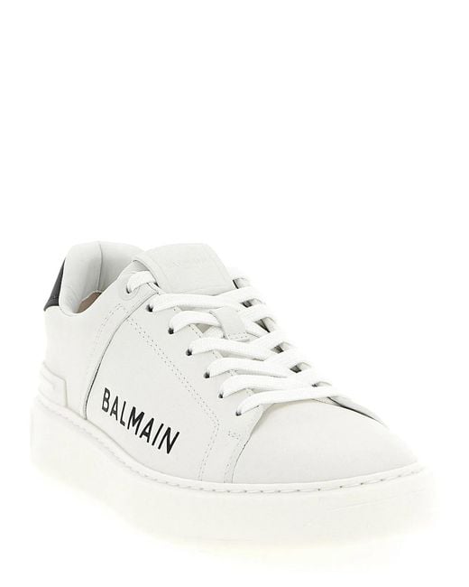 Balmain White 'B-Court' Sneakers for men