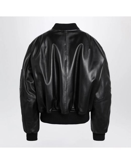 The Attico Black Anja Bomber Jacket