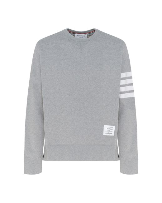 Thom Browne Gray 4Bar Cotton Sweatshirt for men