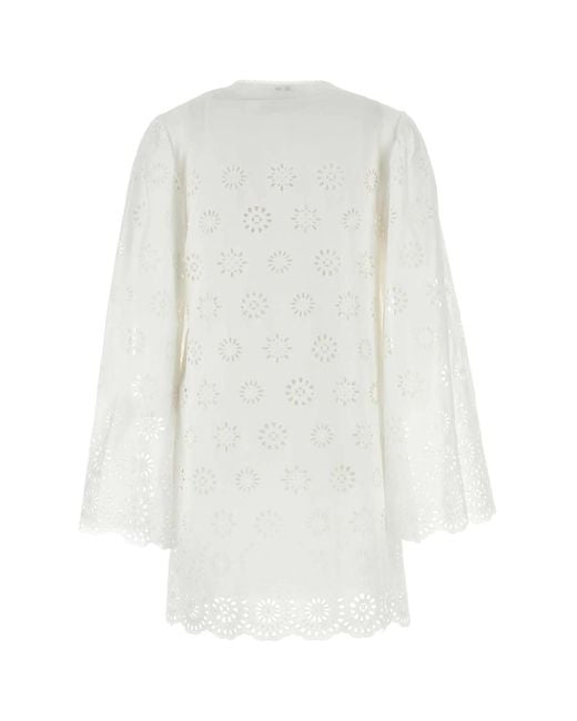 Chloé White Broderie Anglaise Mini Dress