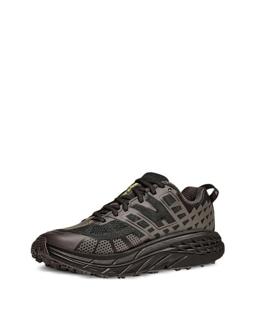 Hoka One One Black Hoka Polyamide Rubber Shoes for men