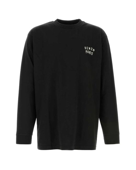 KENZO Black Gots Boke Heart Relax Long Sleeves T-Shirt for men