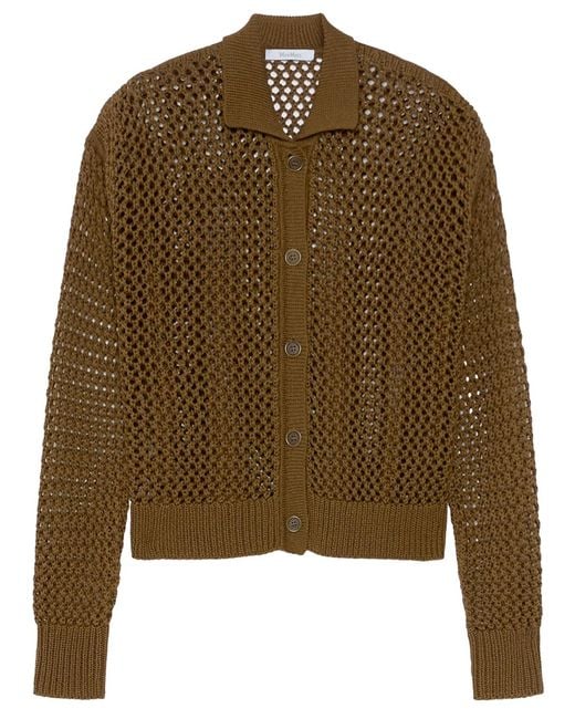 Max Mara Green Cotton Cordon Cardigan