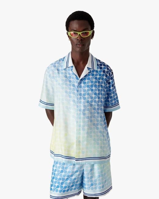 Casablanca Blue Optic Drop Cuban Shirt for men