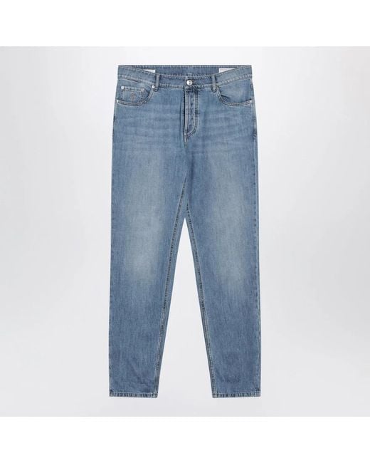 Brunello Cucinelli Blue Traditional-Fit Five-Pocket Jeans for men