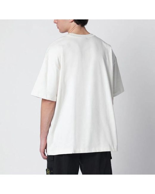The North Face White Ivory Tshirt With Logo Patch for men