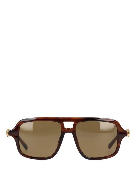Gucci Gray "Navigator" Sunglasses for men