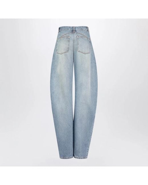 Alaïa Blue Alaia Lowrise Curvedleg Raw Denim Jeans