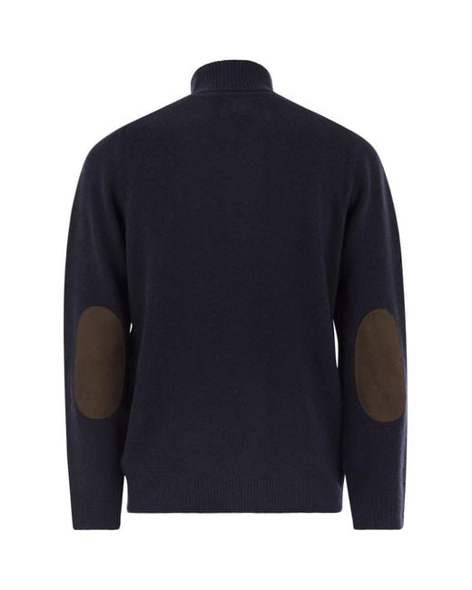 Barbour Blue Zip-Up Jumper Patch for men