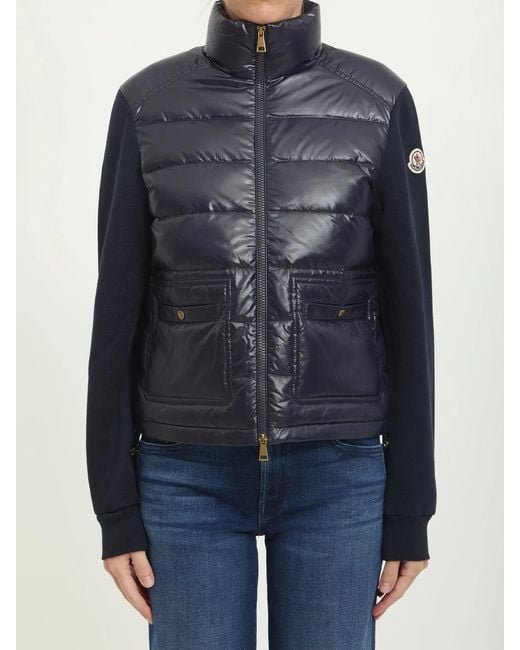 Moncler Blue Zip-Up Cardigan