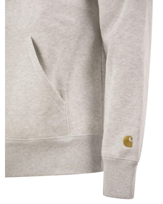 Carhartt Gray Hoodie With Embroidered Logo