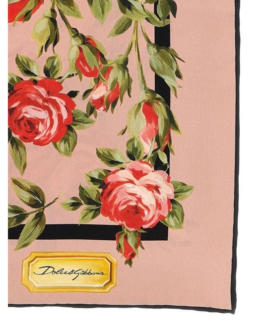 Dolce & Gabbana Pink Dolce & Gabbana Scarf With Flowers