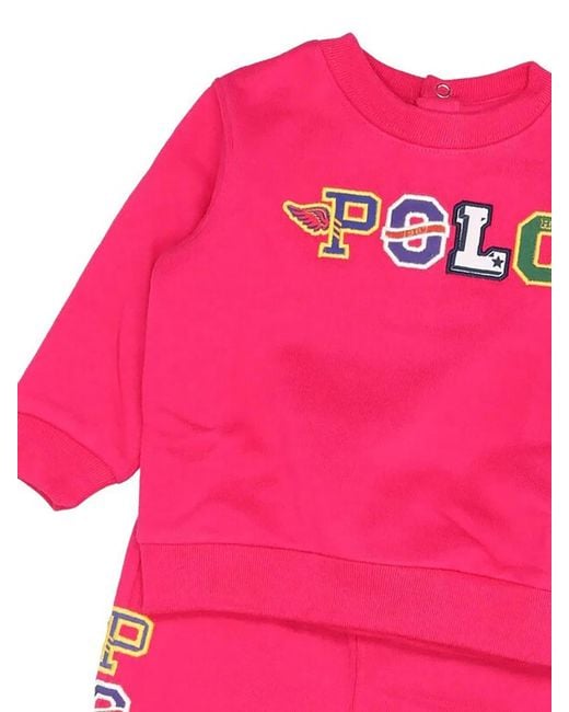 Polo Ralph Lauren Pink Crewneck Sweatshirt+Pants