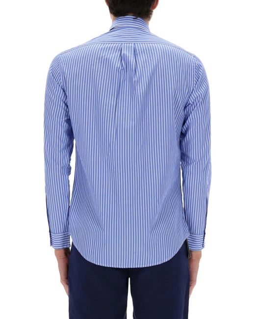 Polo Ralph Lauren Blue Camicia Con Logo for men