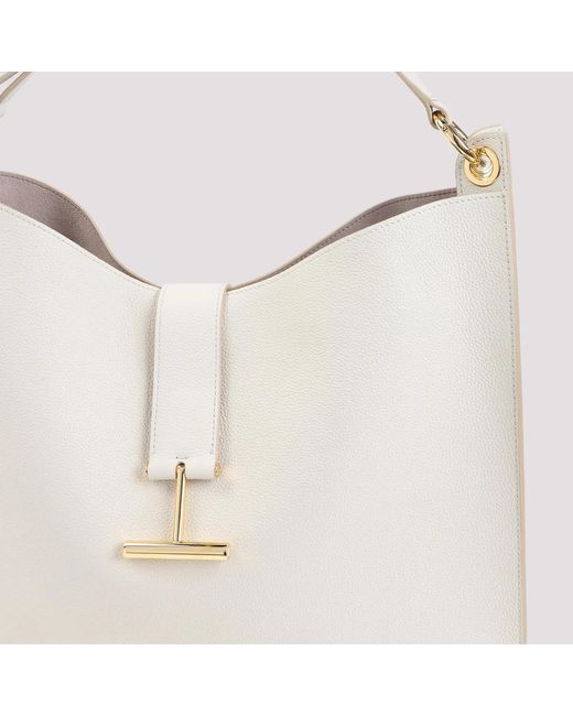Tom Ford White Cream Calf Leather Shoulder Bag