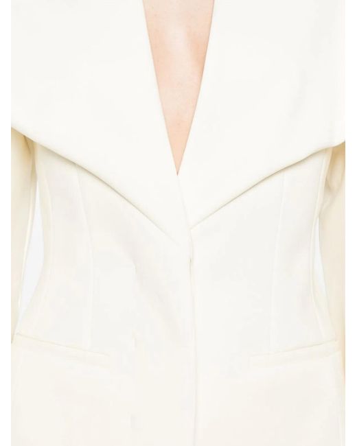 Jacquemus White La Veste Chale Wool Blend Jacket