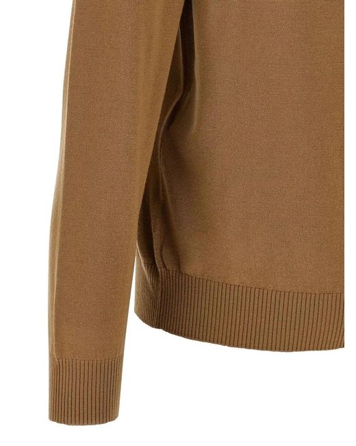 Fendi Brown Wool-Blend Sweater for men
