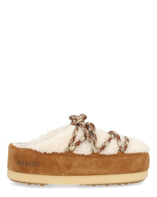 Moon Boot Brown Shearling "Evx" Mules