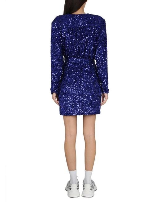 ROTATE BIRGER CHRISTENSEN Blue Sequined Dress