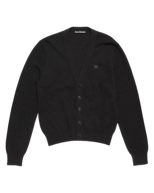 Acne Black V Neckline Cardigan for men
