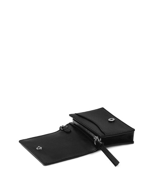 Ganni Black Leather Polyurethane Polyester Card Holder