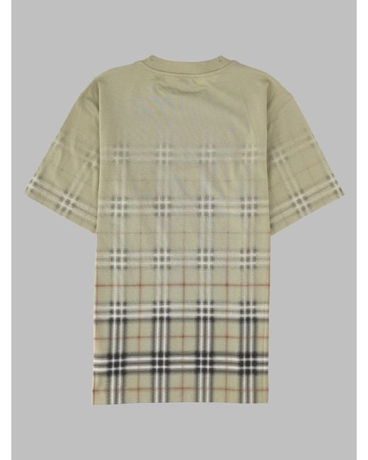 Burberry Multicolor Plaid Print Cotton T-Shirt for men