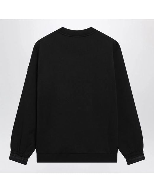 Moncler Black Cotton Sweatshirt With Logo