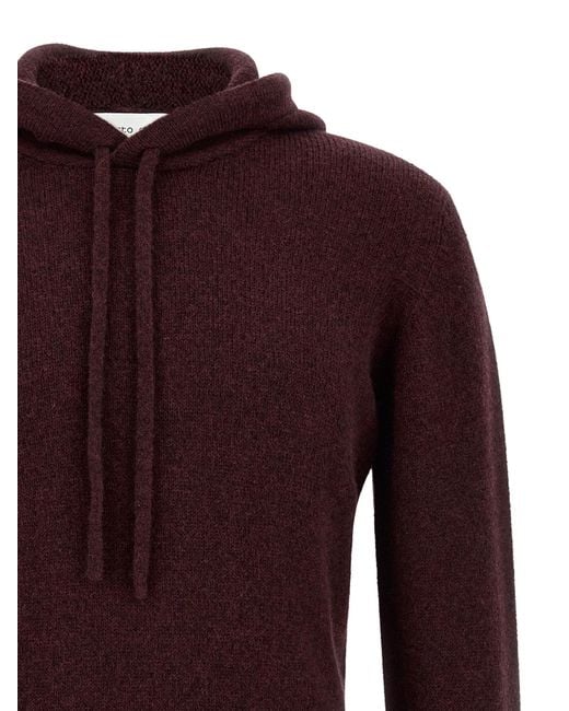 Roberto Collina Purple Hooded Sweater for men