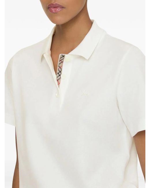 Burberry White Logo Cotton T-Shirt