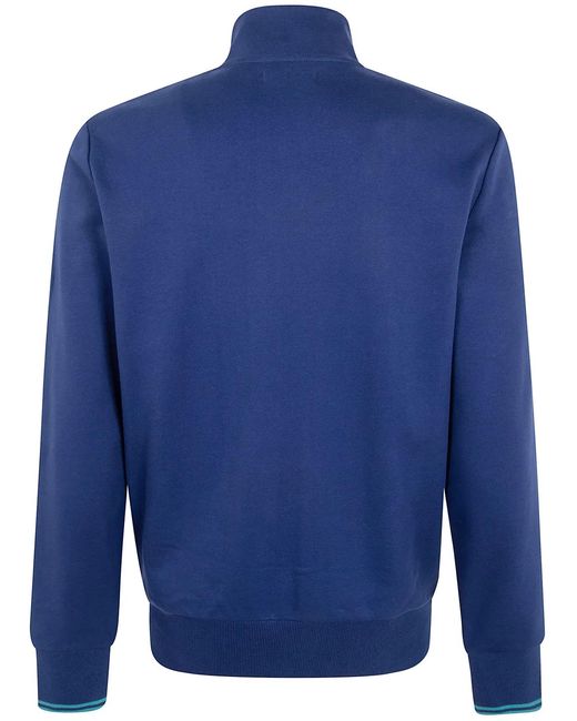 Fred Perry Blue Zip Through Sweatshirt for men