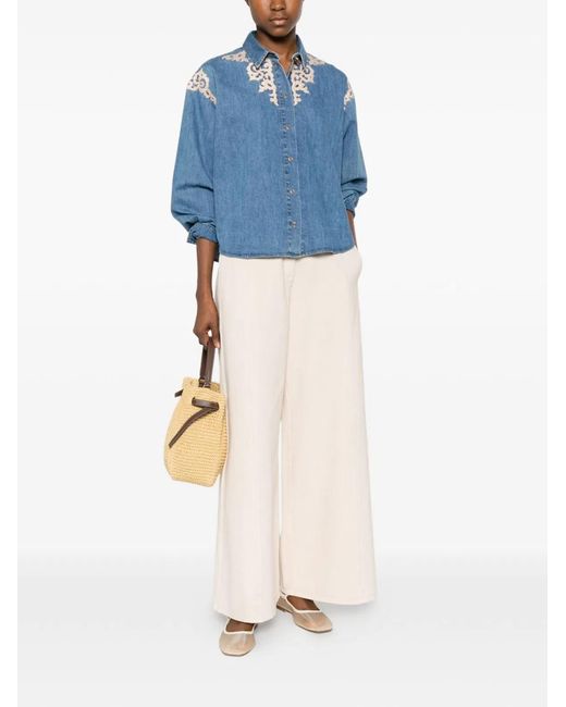 Forte_forte White Cotton Wide-Leg Trousers