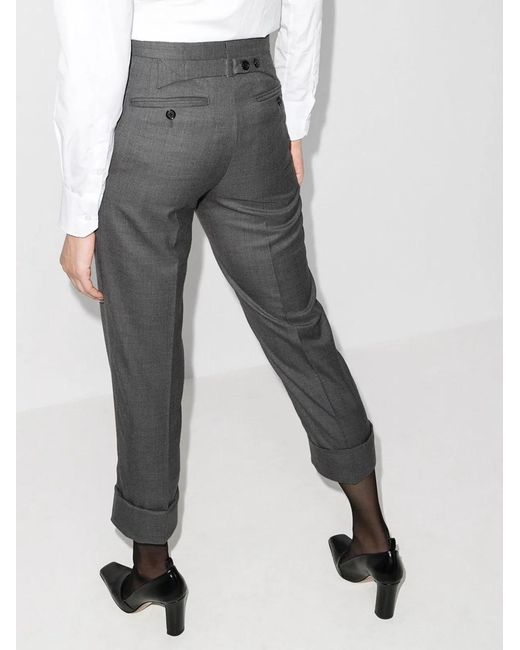 Thom Browne Gray Super 120S Cropped Wool Trousers