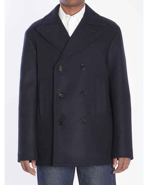 Gucci Blue Midnight Wool Coat for men