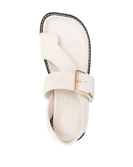 Loewe White Ease Leather Sandals