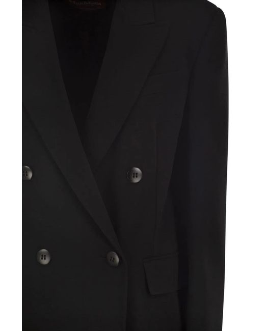 Max Mara Black Mstbaobab Double-Breasted Cady Jacket