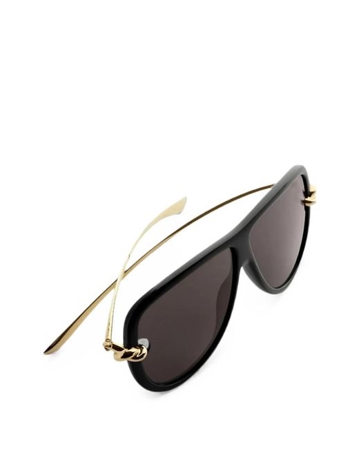 Bottega Veneta Black Pilot Frame Tinted Lense