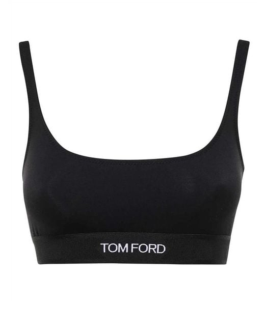 Tom Ford Black Bralette Modale Firmata