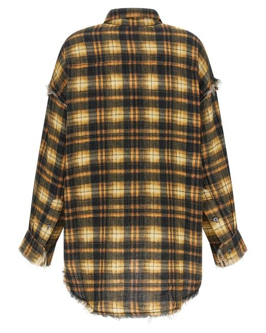 R13 Brown Raw Cut Hem Shirt