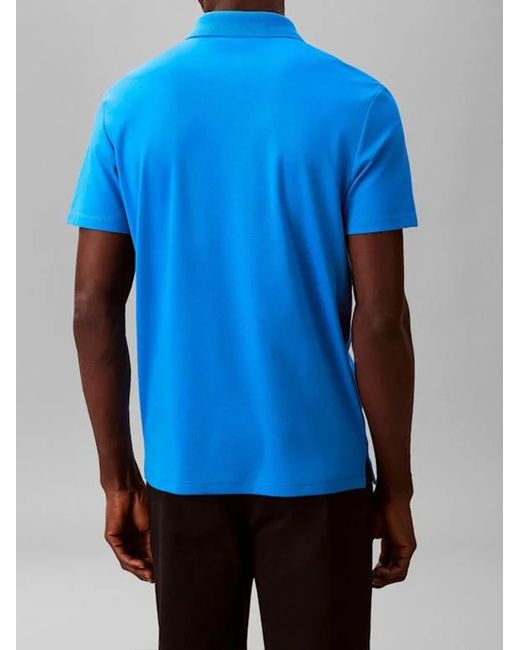 Calvin Klein Blue Tech Interlock Polo for men