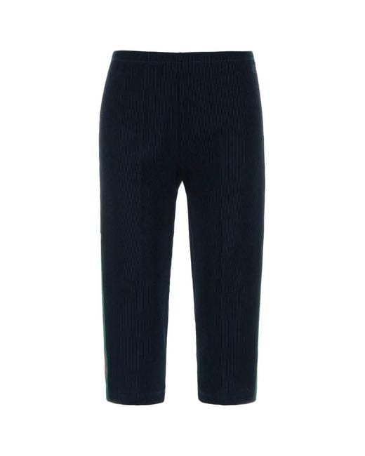 Gucci Blue Ribbed Cotton Jersey Pants With Web, Japan