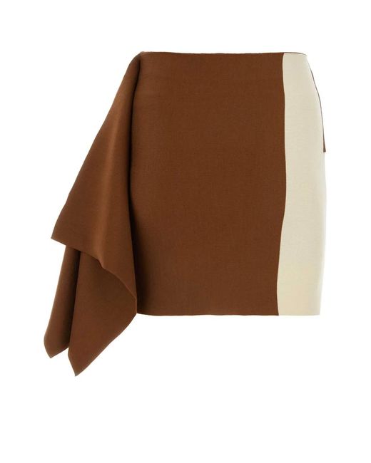 Fendi Orange Wool Mini Skirt