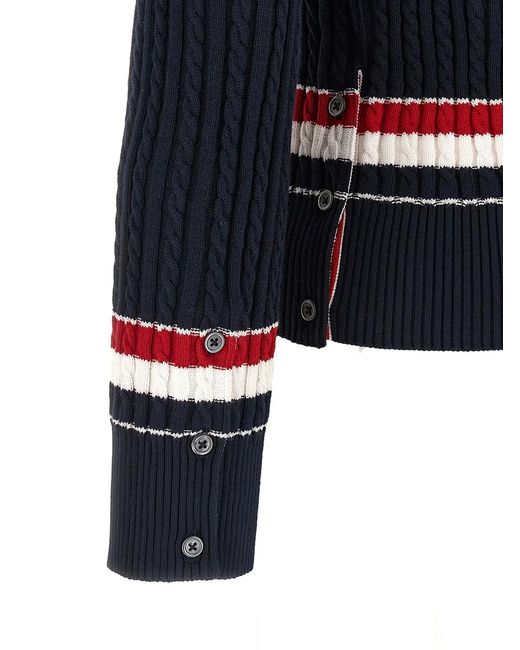 Thom Browne Blue Rwb Intarsia Sweater for men