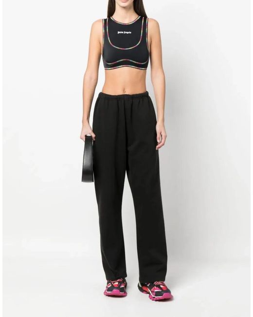 Palm Angels Black Miami Logo Training Top