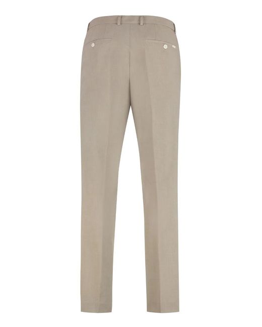 Boss Gray Wool Blend Trousers for men