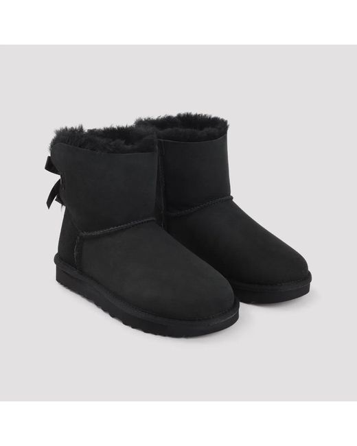 Ugg Black Mini Bailey Bow Ii Suede Boots