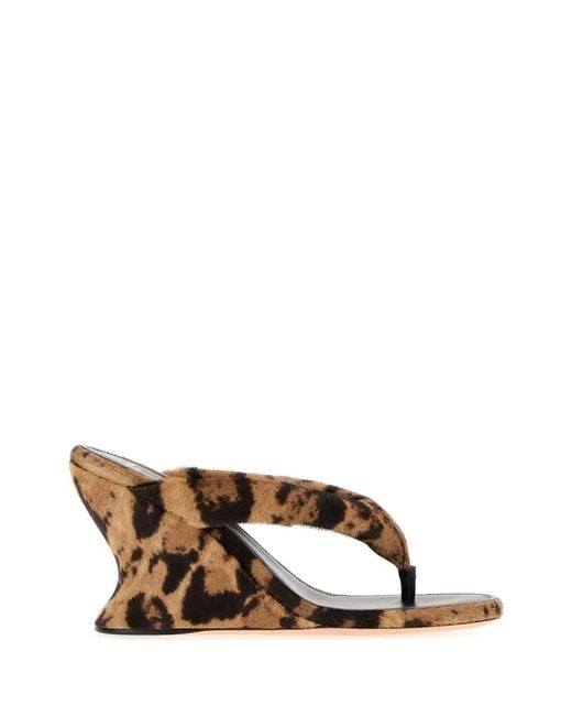 Balenciaga Brown Printed Calf Hair Gaeta Thing Mules