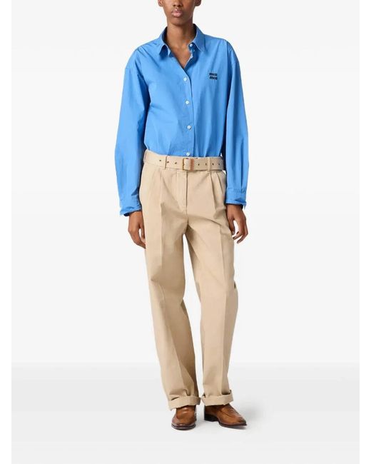 Miu Miu Natural Gabardine Pants
