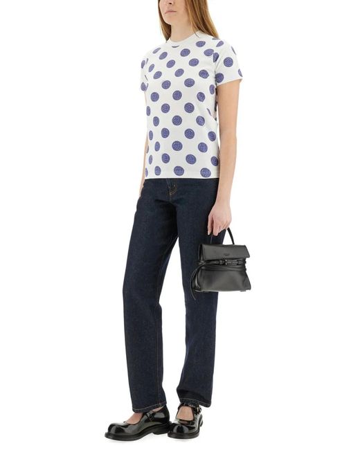 Moschino Blue "Laurel Crown Patch" Denim Pants