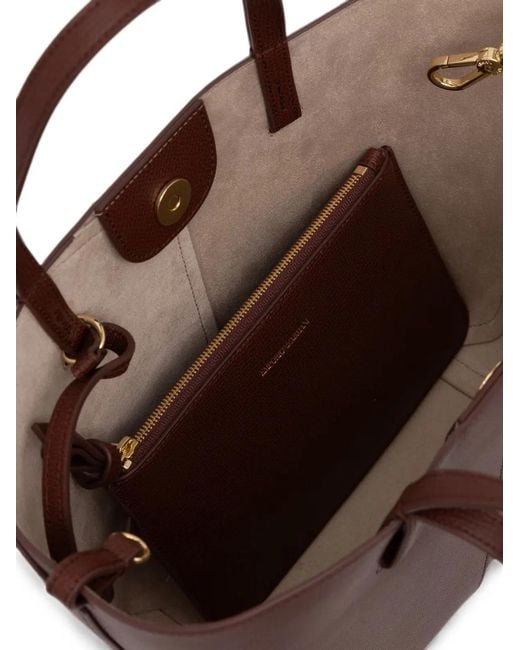 Emporio Armani Brown Small Leather Tote Bag