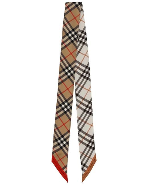 Burberry Metallic Sciarpa Sottile "Check"